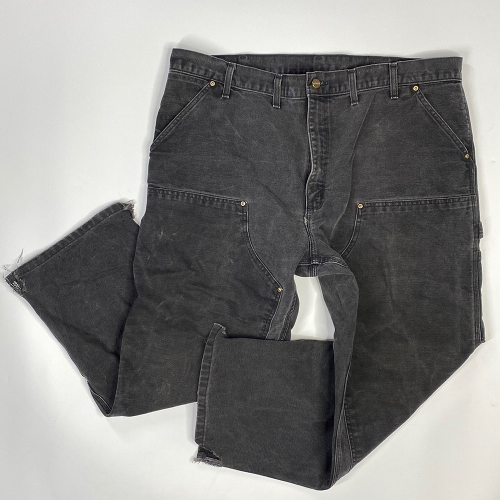 Vintage Carhartt B01BLK Loose Original Fit Double Knee Black Jeans 44x30 90s